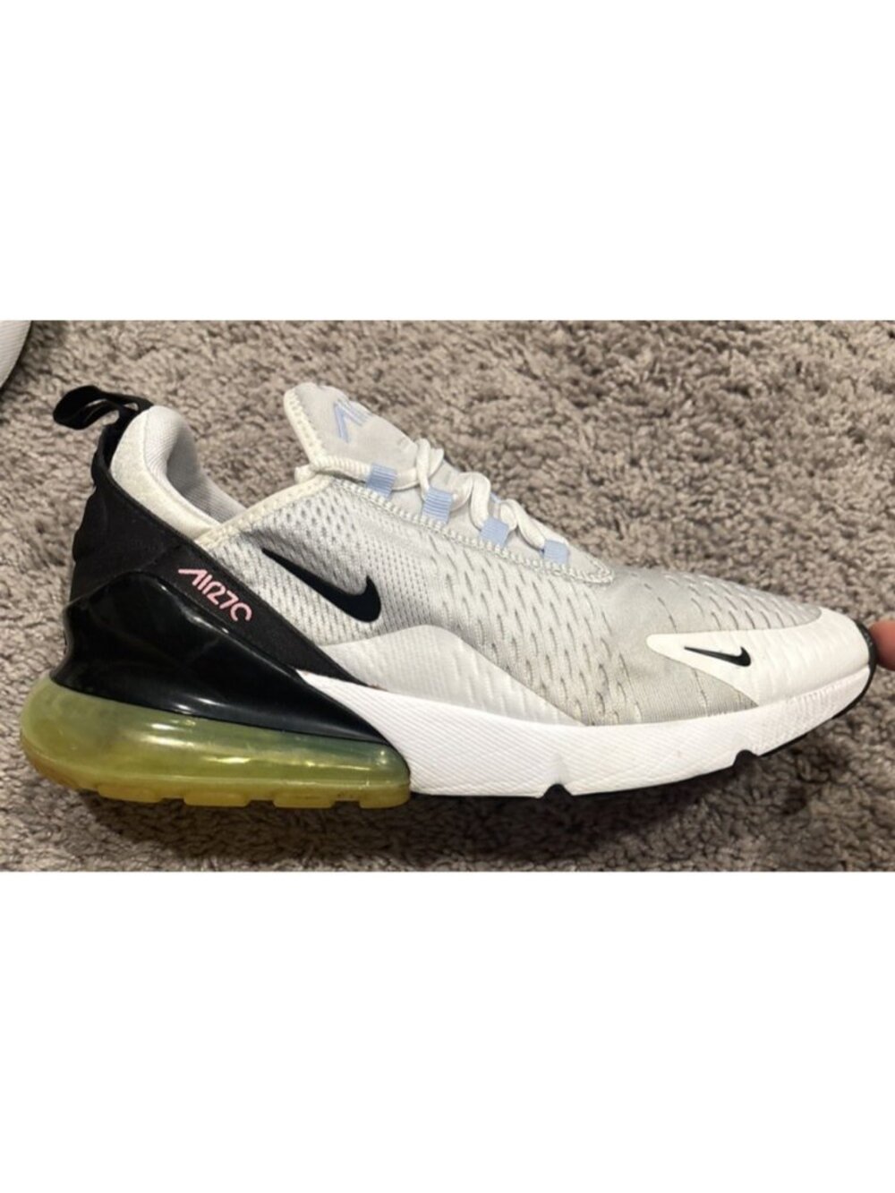 Nike Air Max 270 Women’s Size 10 Gray White Neon Green Sneakers FJ0734-043